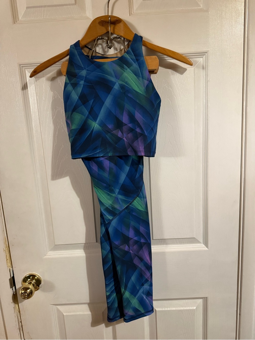 Old Navy Blue & Green Geometric Girls Matching Set